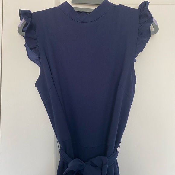 Navy blue ruffle jumpsuit - Picture 2 of 3